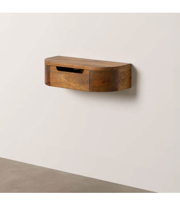 Table de chevet murale en bois de manguier 50x20x13cm