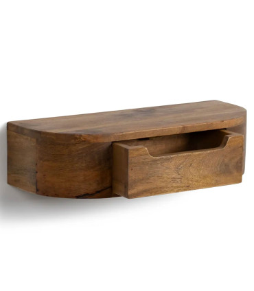 Table de chevet murale en bois de manguier 50x20x13cm