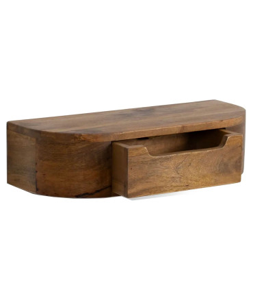 Table de chevet murale en bois de manguier 50x20x13cm