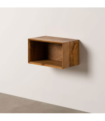 Table de chevet murale en bois de manguier 40.5x25x23cm