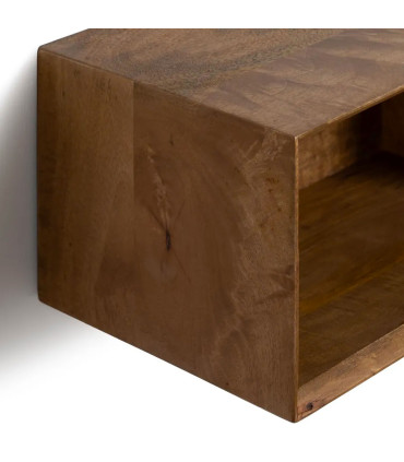 Table de chevet murale en bois de manguier 40.5x25x23cm