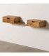 Set de 2 tables de chevet murales en bois de manguier 55x25x15cm
