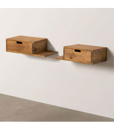 Set of 2 bedside Tables mangowood 55x25x15cm