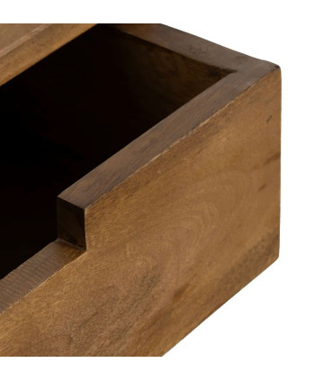 Set de 2 tables de chevet murales en bois de manguier 55x25x15cm
