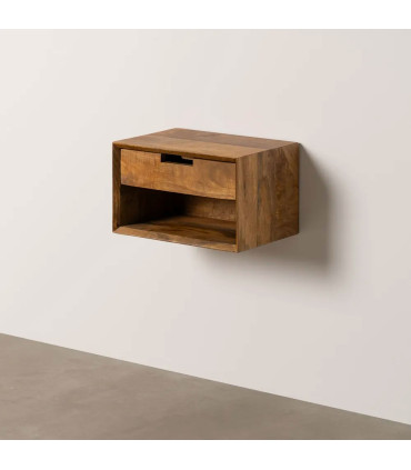 Bedside Table Wood beige 40x25x23cm