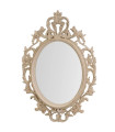 Miroir mural ovale avec moulures en polypropylène beige 48x2.5x69cm