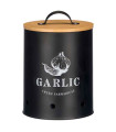 Garlic pot metal black 11x11x18cm