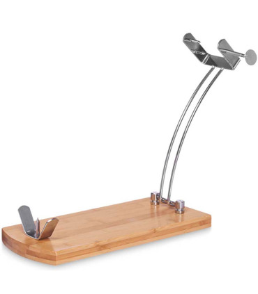 Ham Holder Wood and Inox 37.5x11x16.5cm