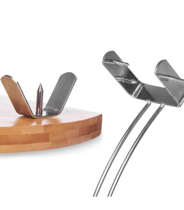 Ham Holder Wood and Inox 37.5x11x16.5cm