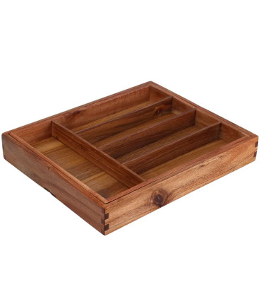 Range-couverts en bois d'acacia extensible 34x25-45x5cm