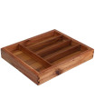 Range-couverts en bois d'acacia extensible 34x25-45x5cm