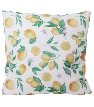 Coussin coton motif citrons 45x45cm