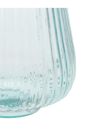 Recycled Glass Vase blue 16,5x16,5x19cm