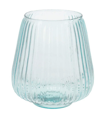 Recycled Glass Vase blue 16,5x16,5x19cm