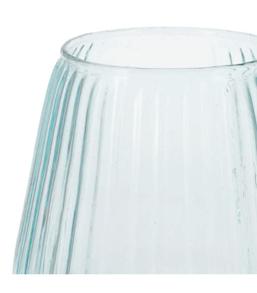Recycled Glass Vase blue 16,5x16,5x19cm