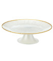 Glass Cake Stand white and gold 21x21x10cm