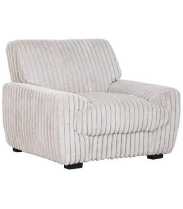 Fauteuil enveloppant velours côtelé beige 98x84x79