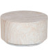 Table basse ronde en fibre de verre effet marbre beige 70x70x36cm