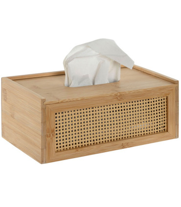 Boîte à mouchoirs rectangulaire en bambou et osier 25x13x10cm