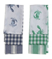 Set de 6 torchons crabes 100% coton 60x40cm