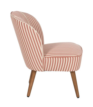 Armchair beige and terracotta stripes 54x64x73cm