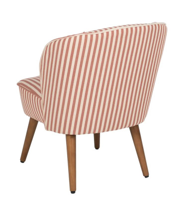 Armchair beige and terracotta stripes 54x64x73cm
