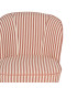 Fauteuil crapaud beige rayures terracotta 54x64x73cm