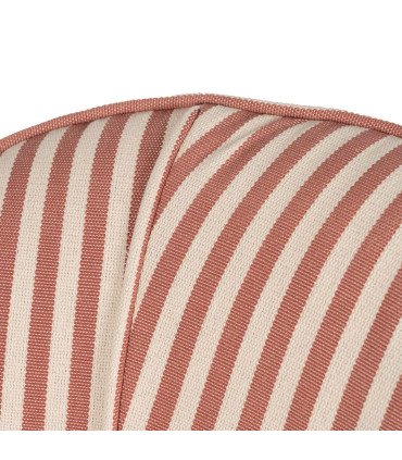 Fauteuil crapaud beige rayures terracotta 54x64x73cm