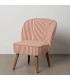 Fauteuil crapaud beige rayures terracotta 54x64x73cm