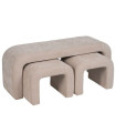 Set of 3 bench Classic beige 126x43x50cm