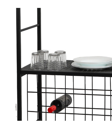 Étagère de cuisine porte-verres et porte-bouteilles 84x40x117cm