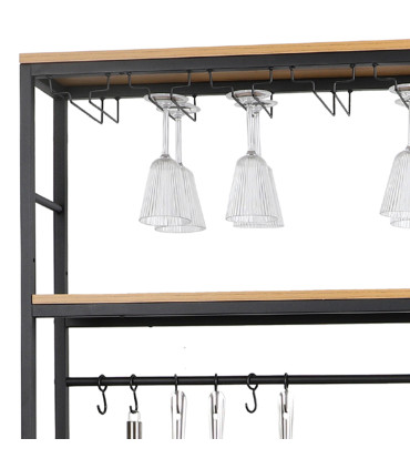Étagère de cuisine porte-verres et porte-bouteilles 84x40x117cm