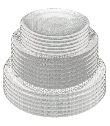 Set of 18 plates glass
