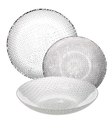 Set of 18 plates glass
