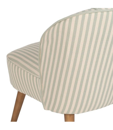 Armchair beige and green stripes 54x64x73cm