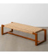 Bench teak and synthetic rattant 138x49x36cm