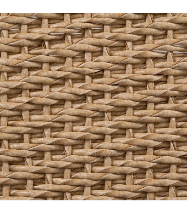 Bench teak and synthetic rattant 138x49x36cm