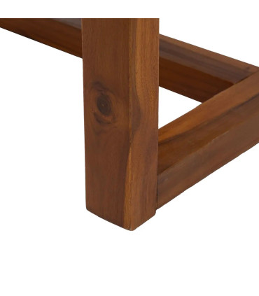 Bench teak and synthetic rattant 138x49x36cm