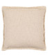 Coussin beige et vert fleuri à franges 45x45cm