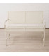 Banc de jardin en métal blanc 110x90x70cm