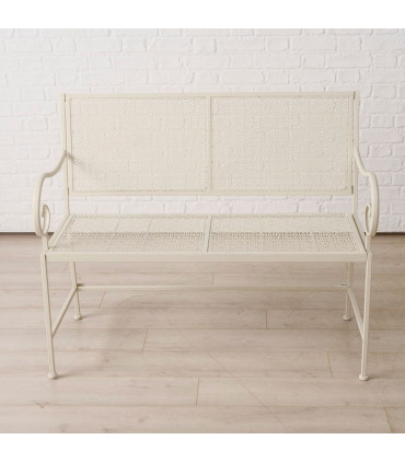 Banc de jardin en métal blanc 110x90x70cm