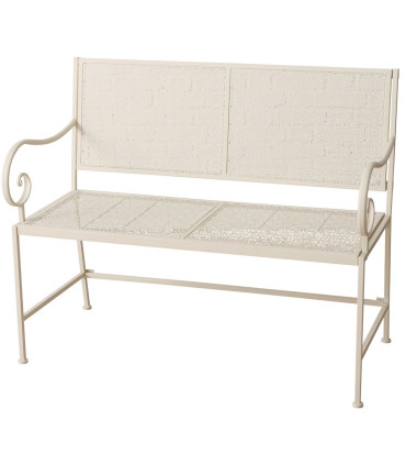Banc de jardin en métal blanc 110x90x70cm