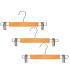 Set of 3 Wooden and Metal Clip Hangers – Pants, Skirts & Clothes