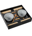 Complete sushi set – 2 porcelain bowls, chopsticks & accessories