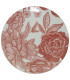 Service de 18 assiettes en porcelaine – grandes fleurs roses