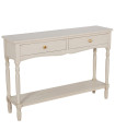 Console classique en bois blanc 2 tiroirs 110x28x75cm