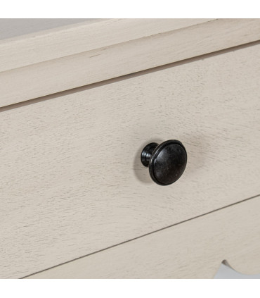 Console classique en bois blanc 2 tiroirs 110x28x75cm