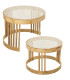 Set de 2 tables basses gigognes bambou et cannage rotin 55x55x42cm