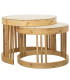 Set de 2 tables basses gigognes bambou et cannage rotin 55x55x42cm