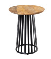 Side table mangowood and black metal 45x45x55cm